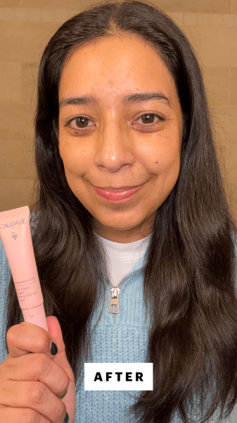 Foresto after applying the Caudalie ResveratrolLift Depuffing Eye Cream