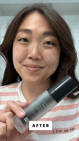 Allure contributing commerce writer Christa Joanna Lee after applying PCA Skin's ProMax Age Renewal