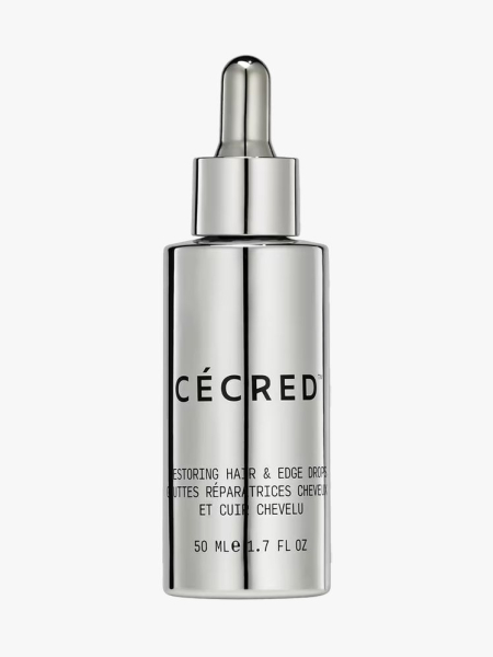 Cécred Restoring Hair & Edge Drops in branded component on a light gray background